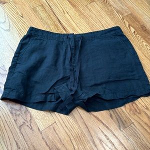 Loft 100% linen black shorts size 8
